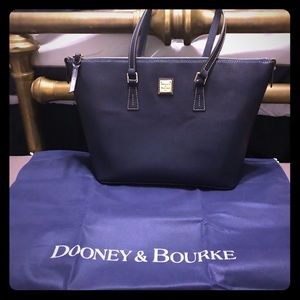 Dooney and Bourke Navy Blue Leather Tote.